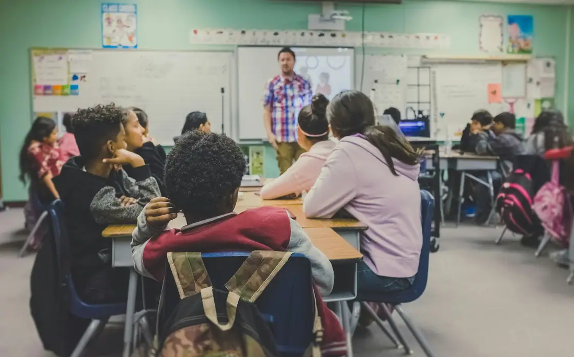 A lecturer teaching a class